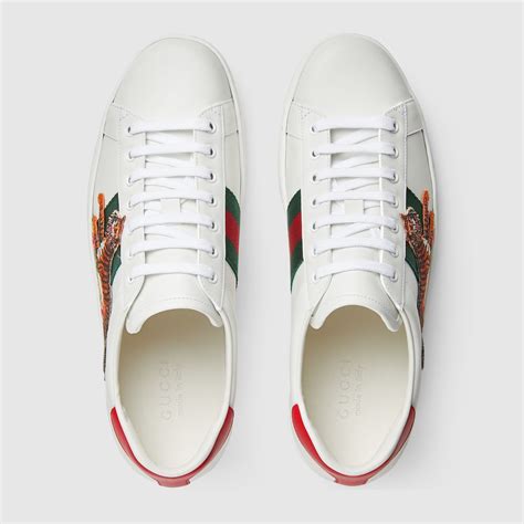 ace leather sneaker gucci dupe|gucci ace tiger sneakers.